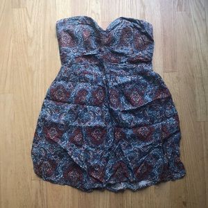 Band of Gypsies floral strapless mini dress